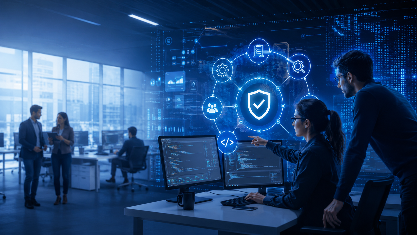 Quality assurance and testing engineers reviewing automated test pipelines and validating secure federal software releases